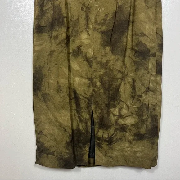 Michael Kors Collection Sheath Dress Size 10 Midi Length Sleeveless Olive Italy - Picture 8 of 12